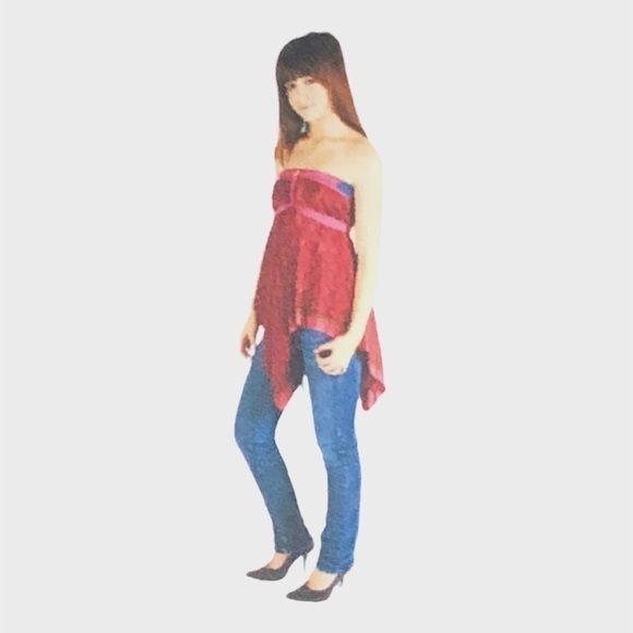 Silk one of a kind versatile wrap around tunic skirt halter top. Boho Paisley - Picture 2 of 14